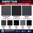 BA18-04 Dark Grey 1x1m Carpet Squares