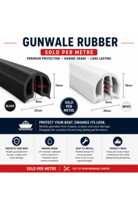 Gunwale Rubber - Black or White - 35mm per metre - PICKUP