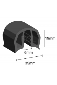 Gunwale Rubber - Black - 5m x 35mm **Delivered**
