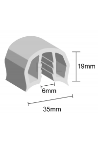 Gunwale Rubber - White - 5m x 35mm **Delivered**
