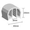 Gunwale Rubber - Black or White - 40mm per metre - PICKUP
