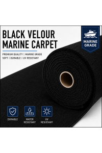 Marine Carpet - Velour Black - 2m x 15m