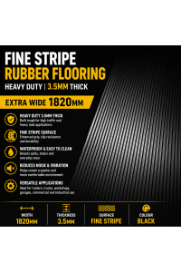 Rubber Sheeting FINE STRIPE 1.82m w 1m - 10m Length PICK UP LISTING Mat Lining for home, vehicle, workshop, office, warehouse, garage