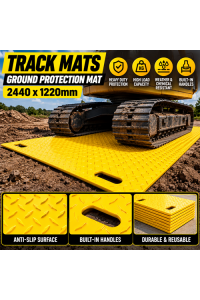 Track Mat - PICKUP Yellow Ground Protection mat - 2440 x 1220mm-  Walkway Tread - Machine mat - PICKUP