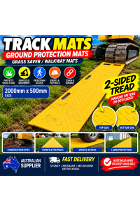 1x Track Mat 2-SIDED - PICKUP Ground Protection mat - 2000 x 500mm-  Walkway Tread - Machine mat - PICKUP